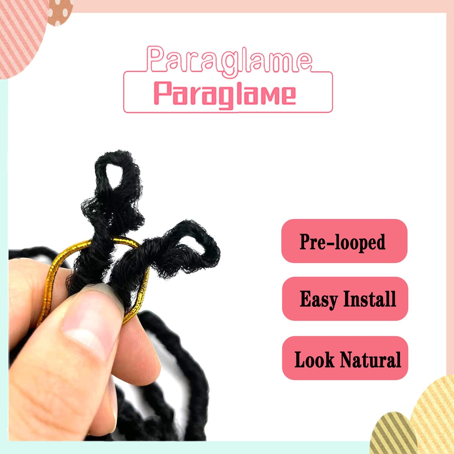 Paraglame Ginger Soft Locs Crochet Hair 14 Inch 8 Packs Faux Locs Crochet Braids Pre-looped Synthetic Goddess Locs 350# Color Curly Wavy Crochet Braids Hair Extension For Black Women (8Packs, 350#)