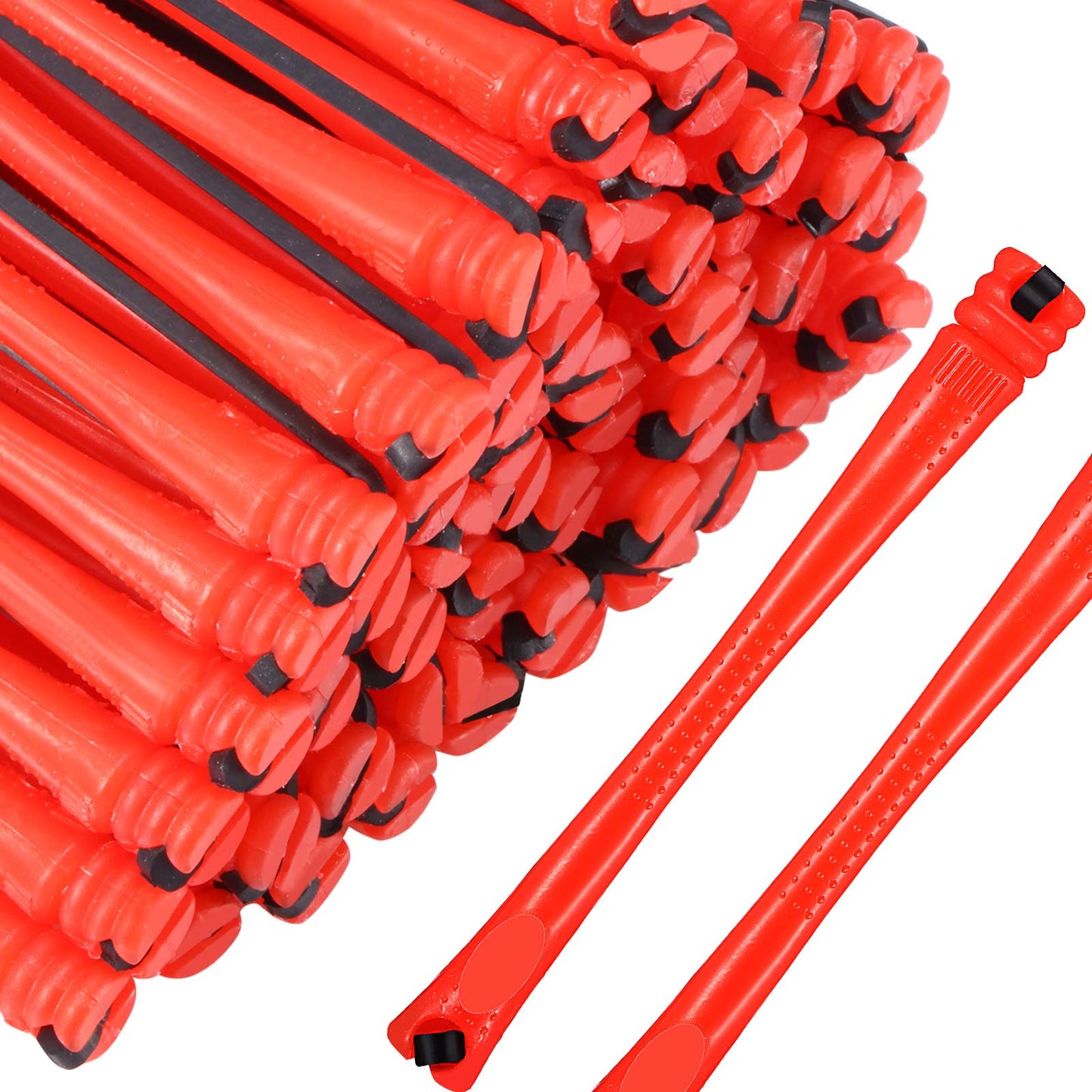 100 Pieces Hair Perm Rods Non-Slip Hair Rollers Plastic Cold Wave Perming Rods with Elastic Rubber Band Short Curlers Rod for Hairdressing Styling (Red,0.2 Inch)