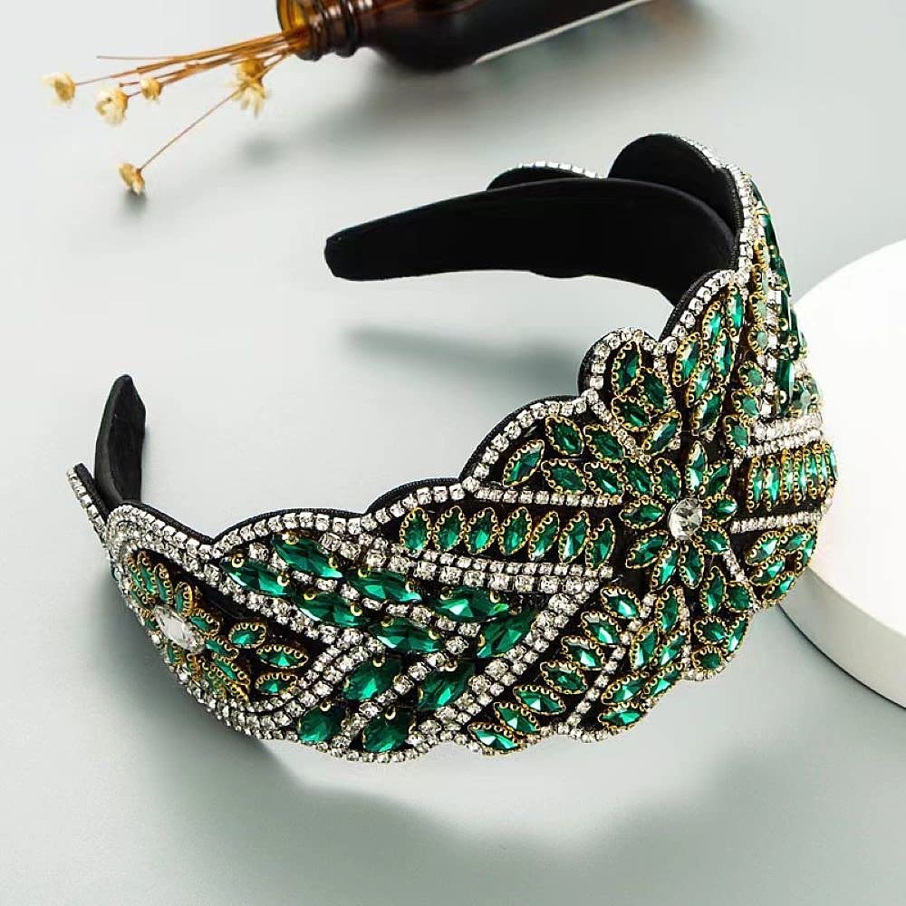 MUQINGWAN Women's Fashion Headband, Women's Wide Rhinestone Decorative Headband Hair Accessories For Women And Girls