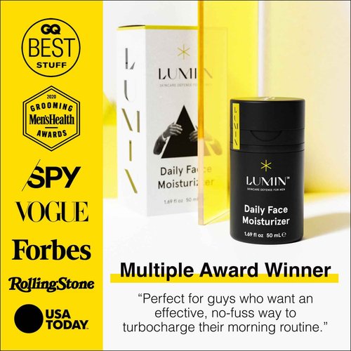 Lumin Daily Face Moisturizer for Men – Lightweight Hydrating Cream with Niacinamide, Men’s Face Lotion for Normal, Combination & Sensitive Skin, Korean Skincare, Smooth & Nourishing, 50ml, 2 Pack