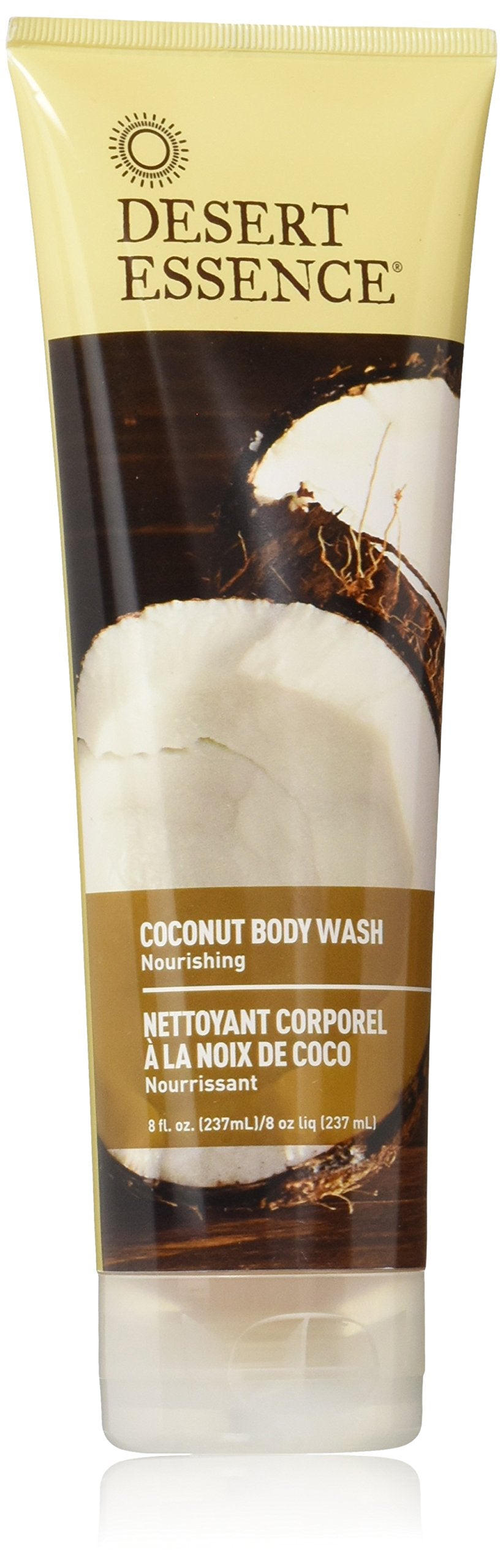 Desert Essence Coconut Body Wash 8 fl. oz, Gluten Free, Vegan, Cruelty Free, Hydrating, Nourishing, Moisturizing, Coconut Oil, Jojoba Oil