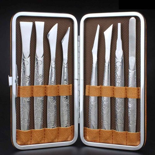 8PCS exfoliating Knife Pedicure Tool, Pedicure Nail Set, Professional Nail Knife Tool, Decorative Foot Cover Care Tool, Foot File Pedicure Set, with Storage Box, Foot File Foot Care, Salon Set