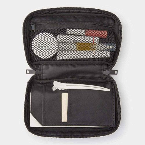 無印良品 MUJI 02869175 Nylon Book Shaped Pouch, Black, Approx. 4.7 x 8.1 x 1.6 inches (12 x 20.5 x 4 cm)