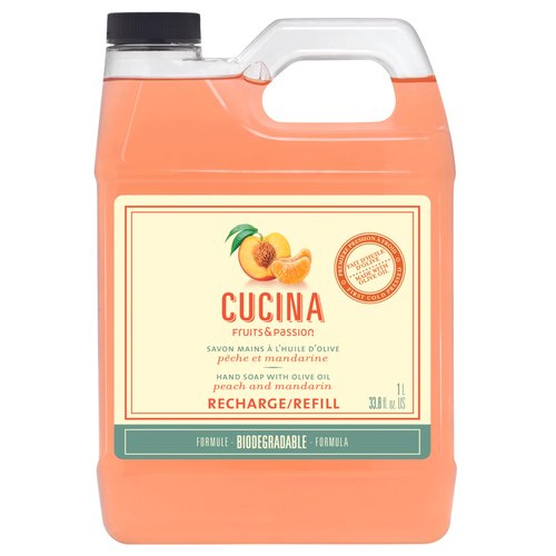 Fruits & Passion Cucina Peach Mandarin Hand Soap, 1-Litre Refill