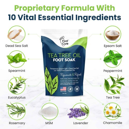Tea Tree Foot Soak & Callus Remover Gel Kit - Extra Strength Callus Remover Gel & Foot Soak With Epsom Salts For Calluses, Dry Cracked Heels, Toenail - Pedicure for Tired Feet
