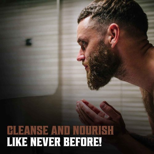 Viking Revolution Beard Wash Shampoo w/Argan & Jojoba Oils - Softens & Strengthens - Sandalwood Scent - 17 oz Shampoo