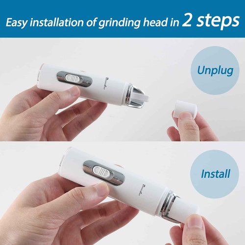 DenniesCare Electric Nail Buffer and Replacement Grinding Heads Bundle, Filing, Buffing and Shining