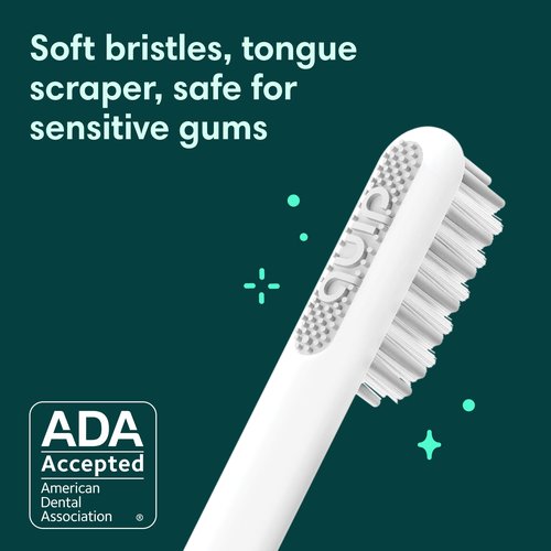 Quip Sonic Toothbrush for Adults - Timed Electric Toothbrush with Cover - Replaceable Brush Head, Soft Bristles, Metal Handle, 3 Month Battery Life - Travel Toothbrush - Indigo