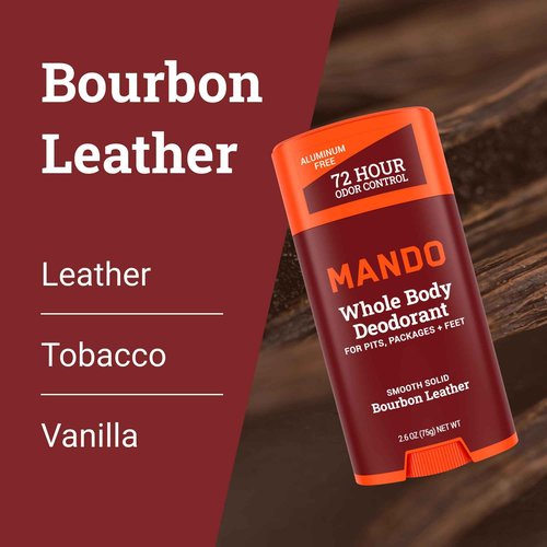 Mando Whole Body Deodorant For Men - Smooth Solid Stick 2-Pack and Acidified Cleansing Bar - 72 Hour Odor Control - Aluminum Free, Baking Soda Free, Skin Safe