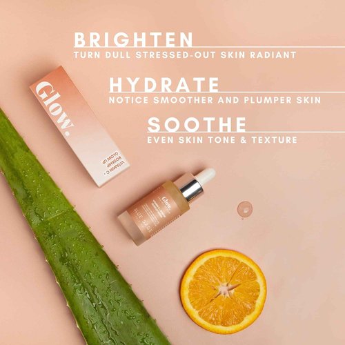 Blue Sage Vitamin C + Rosehip Glow up Daily Facial Serum | Natural Anti-Aging Skin Care Face Serum - Hyaluronic Acid, Witch Hazel and Glycolic Acid to smooth, Tighten and Brighten skin