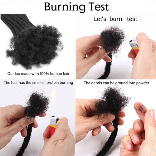 0.2 cm Loc Extensions 8 Inch 30 StrHuman Hair Dreadlock Extension 100% FUll Handmade Human Hair Dread Extension for Man/Woman/Kids Human Hair Locs Can be Curly and Dyed