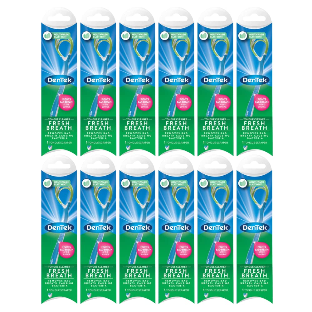 DenTek Fresh Breath Tongue Cleaner, 1 Count. (Pack of 12)