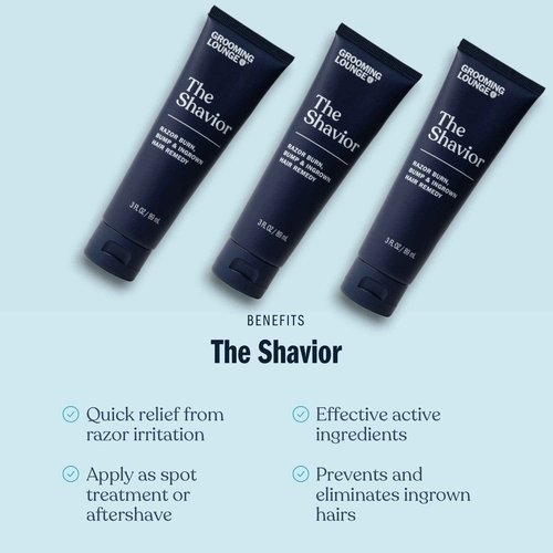 Grooming Lounge the Shavior Post Shave Remedy - Calms Inflammation and Irritation - Prevents and Eliminates Ingrown Hair - Effective Spot Treatment - No Paraben and Sulfate - Cruelty Free - 3 oz