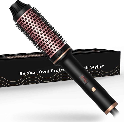 Thermal Brush-Blowout brushs,10 Temperatures LCD Display Upgrade to 400°F 1.5 in Heated Round-Brush Curling Iron Heated Ceramic Tourmaline Ionic Comb 110-240V Volum for Any Hair Type