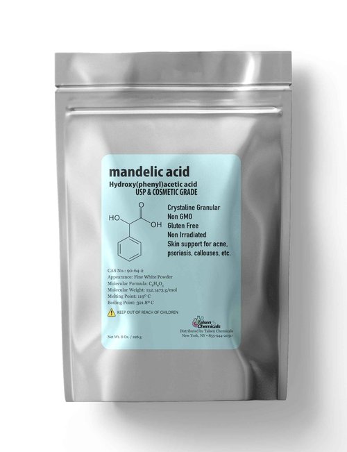 Talsen Chemicals Mandelic Acid Powder 99.9% Purity, DIY Cosmetic Grade For Mandelic Acid Serum, Peel/Mask or add to Cream, Moisturizer (8 Ounce / 226 Gram)