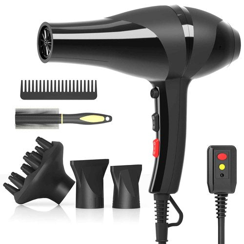 Conhaze Hair Dryer, Professional Ionic Blow Dryer with Diffuser for Curly Hair,2400W Powerful Fast Drying Hairdryer Blowdryer for Women Men Home Salon Hair Styling,Constant Temp Low Noise