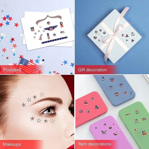 8 Sheets 4th of July Nail Art Stickers Patriotic Designer Nail Decals American Independence Day Nail Stickers I Love America Self-Adhesive Holiday for Women Girls Nail Decoration Suppliers