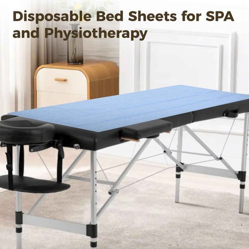 100 PCS Disposable Bed Sheets for Massage Table, 31" x 71" in Non-Woven Massage Table Cover, Disposable Bed Sheets for Spa Beds, Estheticians, Hotels, and Beauty Salons（Blue）