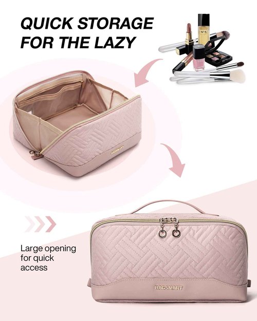 BAGSMART Travel Jewelry Case + Travel Makeup Bag