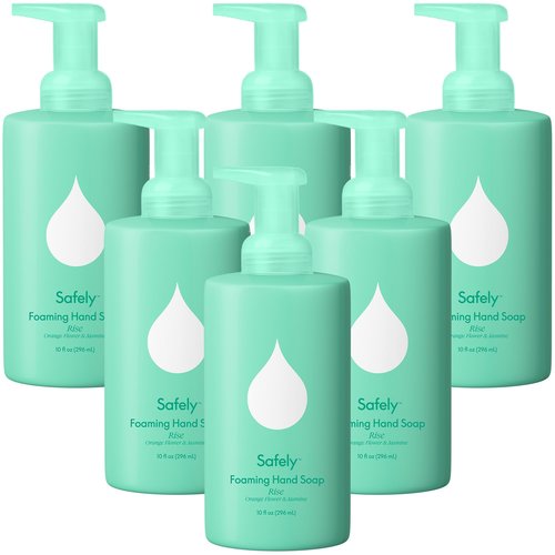 Safely Foaming Hand Soap – Rise 6-Pack, Moisturizing Liquid Hand Soap With Coconut Conditioning, Leaves Skin Soft And Smooth, Removes Dirt, Grease, and Impurities, 10 Fl Oz Each