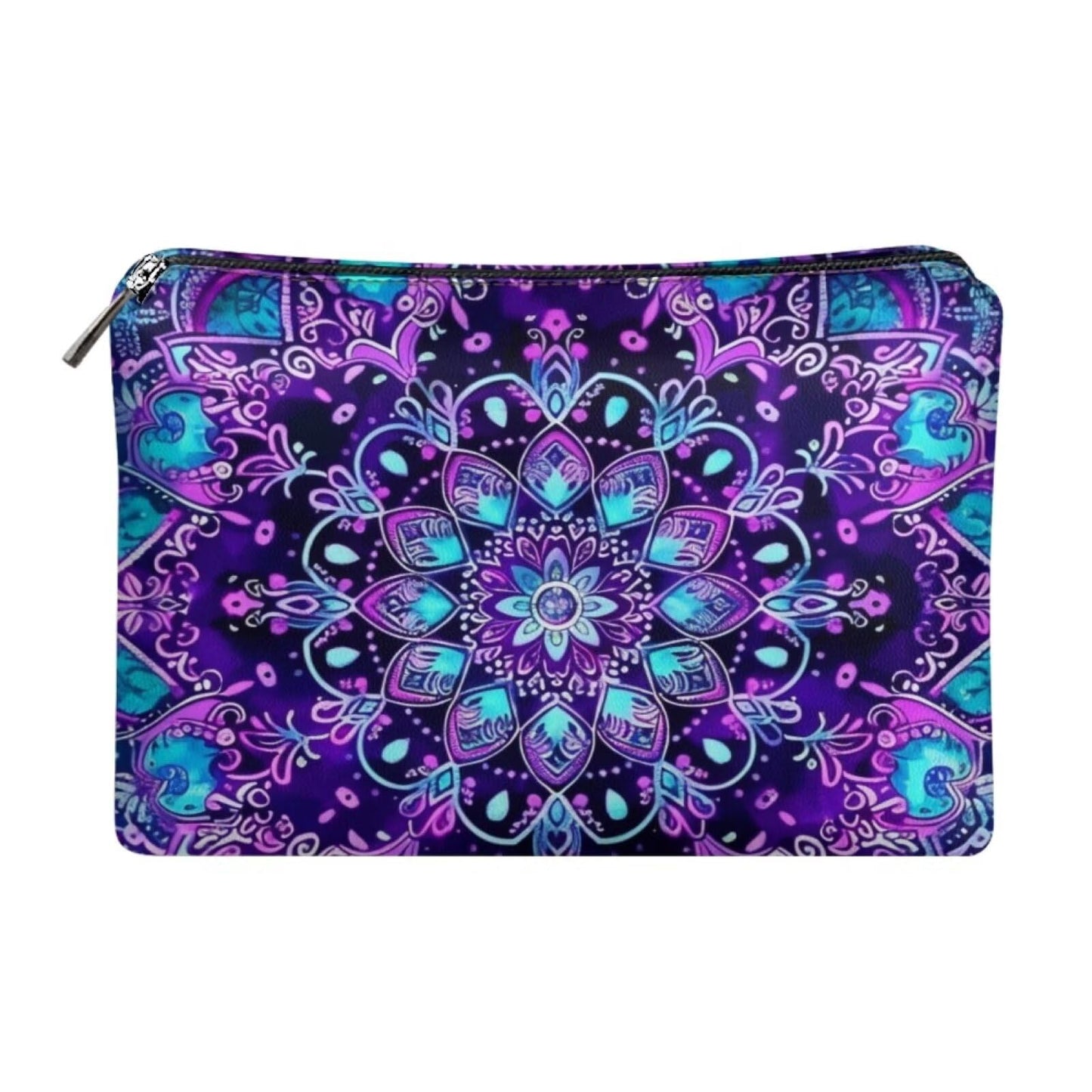 ELEDIZI Boho Flower Makeup Bag for Purse Travel Toiletry Bag Women Top Zipper Waterproof Travel Cosmetic Bags for Women Travel Makeup Skincare Organizer Bag Birthday Gifts for Women Purple Sister