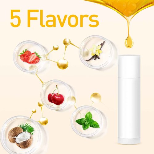 DMSKY 100-Pack Lip Balm Bulk 5 Flavors with Vitamin E and 100% Coconut Oil, Lip Care Product, Moisturizing Lip Balm for dry cracked lips