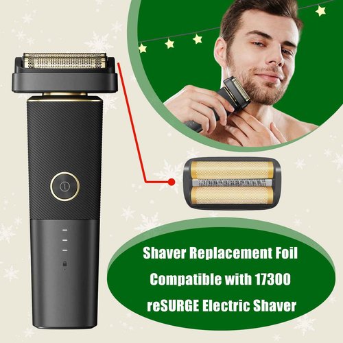 Shaver Replacement Foil and Inner Cutters Compatible with Andis 17300 reSURGE Electric Shaver,Black (2 Pack)