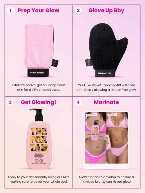 The Fox Tan Gradual Glow Body Lotion, Moisturizing Self-Tanning Lotion With Hyaluronic Acid For A Natural Streak-Free Tan, Vegan & Cruelty Free, 300mL