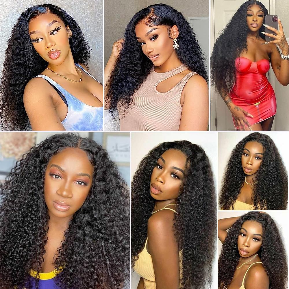 Curly Bundles Human Hair 3 Bundles 12A Grade Virgin Hair Weave Bundles Jerry Curly Wave 100% Unprocessed Hair Extensions Natural Black Color 18 20 22 inch 285g/pc