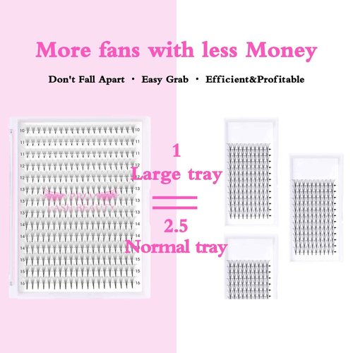 Premade Fans Eyelash Extensions 12D-D-0.07-11 Premade Volume Lash Extensions 320 Fans Pointed Base Fans 0.07 Premade Volume Fans C D Curl(12D-D-0.07-11)