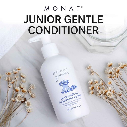MONAT Junior Gentle Conditioner - A safe and gentle Anti Frizz Hair Conditioner for children that rinses out quickly. All Natural Tear-free, Sulfate & Paraben-free - Net Wt. 177 ml e / 6 fl. Oz.