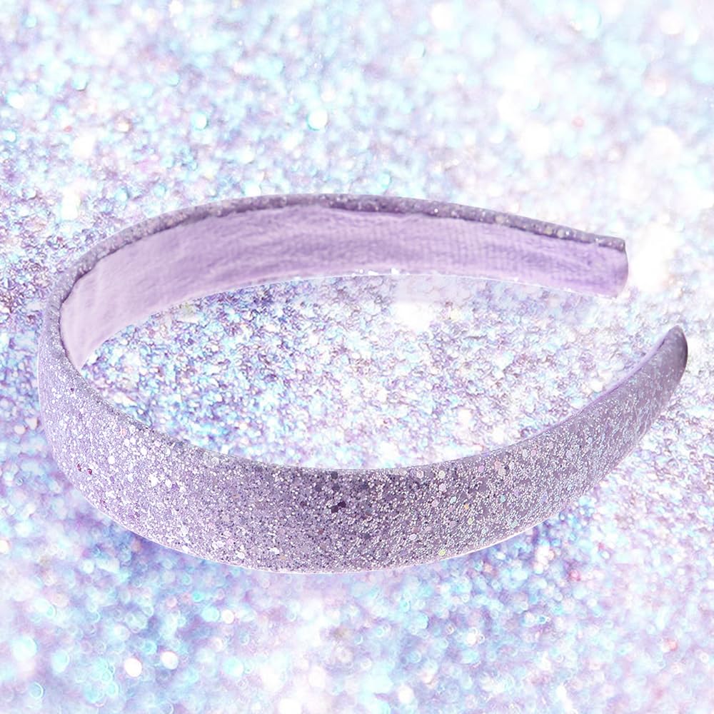 AlamnoFu Glitter Headbands for Girls Wide Sparkly Headbands for Little Girl Hair Accessories Thick Bling Hairband for Children