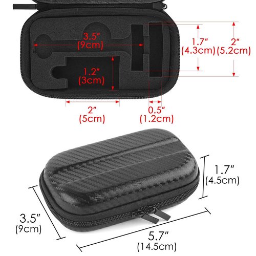 Linkidea Durable Hard Shell Shaving Travel Case, Storage Box for Short/Long Handled Razor Blades & Accessories, Compatible with Merkur, Vikings, WEISHI Double Edge Safety Razors (Black)