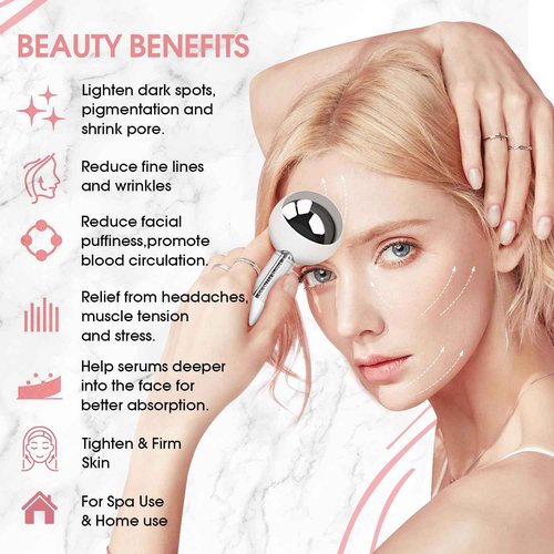 Ice Globes for Facials | Unbreakable Steel Cooling Roller | Cryo Sticks for Face | Massager for Face Neck & Eyes | Skin Care for Dark Circles, Puffiness, Wrinkles, Collagen Production (360 Rotating)