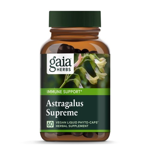 Gaia Herbs Astragalus Supreme - Immune & Antioxidant Support* - Herbal Supplement with Astragalus Root, Schisandra Berry & Ligustrum - 60 Vegan Liquid Phyto-Capsules (15-Day Supply)