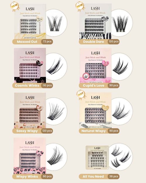 Lashterally Self Adhesive Eyelashes Pre-glued Easy Removal 5D Double Dare Lash Clusters High Resilience Ultra Thin Lightweight Press on False Eyelashes 110 Clusters Lash Clusters Kit