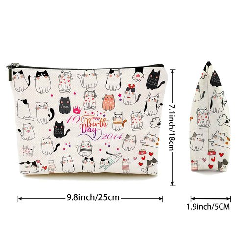 Durfk 10th Birthday Gifts for Girls, Birthday Gifts for 10 Year Old Girls Ideas, 10th Birthday Decorations Makeup Bags for Her, Sister, Daughter, Niece