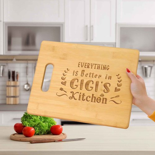 Pandasch Gigi Gifts, Best Gigi Birthday Gifts from Grandkids - Unique Engraved Bamboo Cutting Board, Funny Birthday, Christmas or Mothers Day Gifts for Gigi