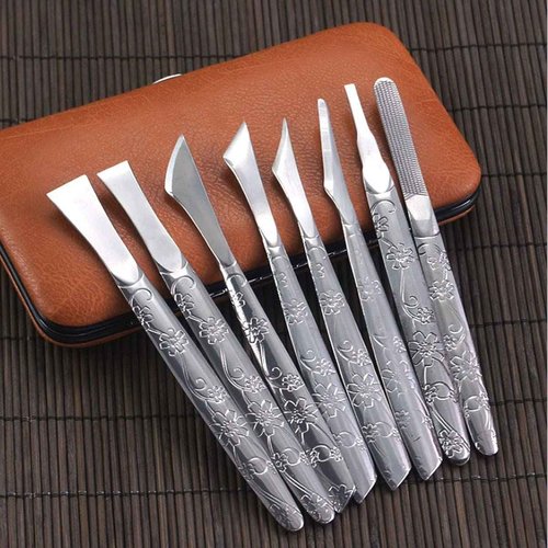 8PCS exfoliating Knife Pedicure Tool, Pedicure Nail Set, Professional Nail Knife Tool, Decorative Foot Cover Care Tool, Foot File Pedicure Set, with Storage Box, Foot File Foot Care, Salon Set