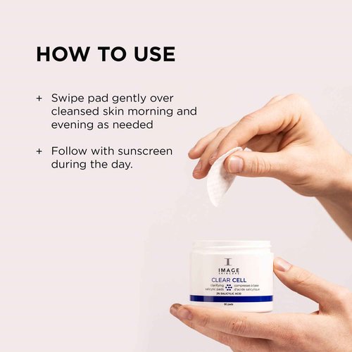 IMAGE Skincare, CLEAR CELL Salicylic Clarifying Pads, Exfoliating Wipes to Clarify Pores for Oily Prone Skin, 60 Pads