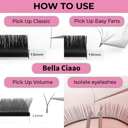 Bella Ciaao Lash Tweezers Pack of 5 – Eyelash Extension Tweezers Set for Professionals