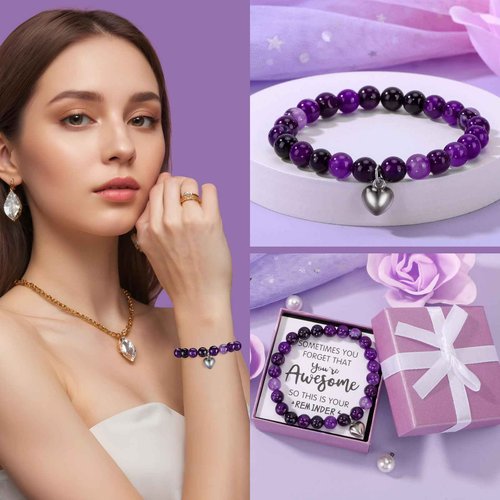 Birthday Gifts for Women Self Care Gift Set, Purple Relaxing Spa Gift Baskets Care Package Get Well Soon Gifts, Unique Christmas Gifts for Mom Her Sister Friend Wife Grandma Girlfriend