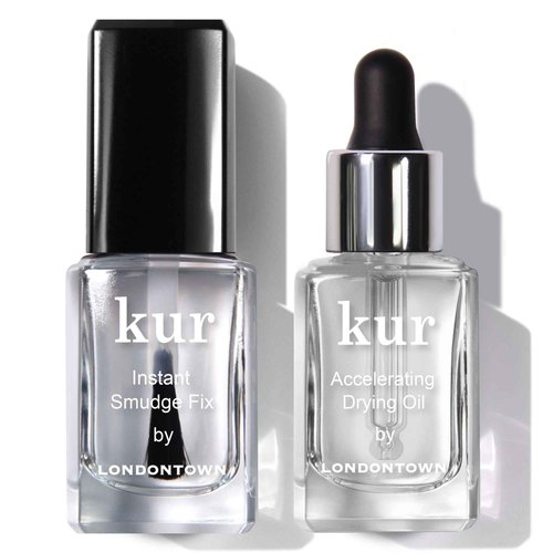 LONDONTOWN S.O.S. Salon Staples Set - Instant Smudge Fix, Accelerating Drying Oil, Smoothes and Fixes Manicures Ultra Fast Drying Set .40fl oz Each