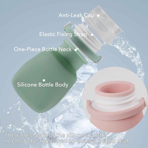 BienBion 1oz Travel Bottles for Toiletries, Silicone Leak-Proof TSA Approved Travel Size Containers (4-Pack) - Reusable Refillable Bottles for Shampoo, Body Wash, Lotion