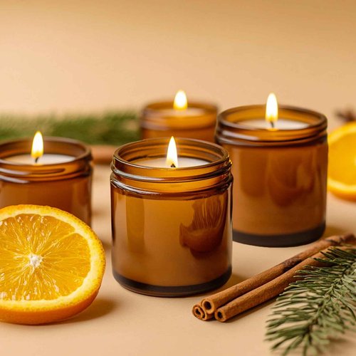 UPBUD 4 oz Amber Glass Jars with Lids - 32 Pack Brown Cosmetic Containers with Stickers & 4 Spoons, Wide-Round Smooth Mouth, Sealable for Creams, Essential Oils, Body Butter, Travel Samples