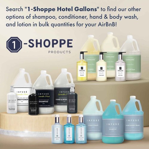 1-Shoppe Terra Pure Ecobox Amenities Kit | Green Tea Soap | Shampoo, Conditioner, Body Lotion, Body Wash | 10.14 oz | Hotel Toiletries Bulk