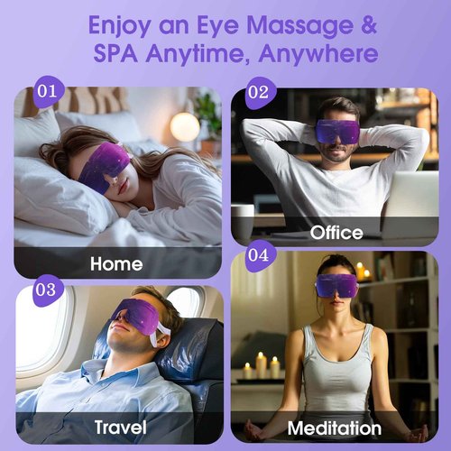 ZHENYEMEI 14Packs Microcurrent Heated Eye Mask for Dry Eye, Sleep Steam Eye Masks Disposable Self Heating for Warm Compress Dark Circles Puffiness Relief Fatigue Travel Essentials Gift for Women Men
