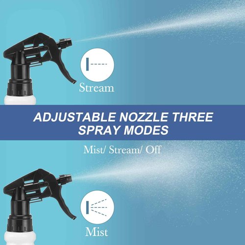 Gandeer 10 Pack Spray Bottles 16 oz Empty Water Spray Bottles for Cleaning Heavy Duty Refillable Squirt ‌Container with Measurements Adjustable Nozzle for Household(Black,Stylish Style)