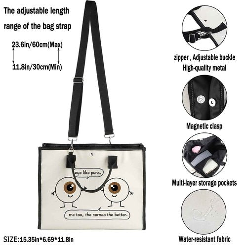 G2TUP Eye Doctor Gift Eye Like Puns Makeup Bag Optometrist Ophthalmologist Cosmetic Bag Optician Gift Optometry Zipper Travel Bag (Eye Like Puns TT)
