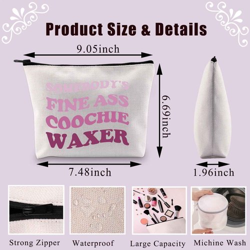 BDPWSS Funny Esthetician Gift Somebody's Fine Ass Coochie Waxer Makeup Bag Coochie Waxer Gift Esthetician Appreciation Gifts (Coochie Waxers)